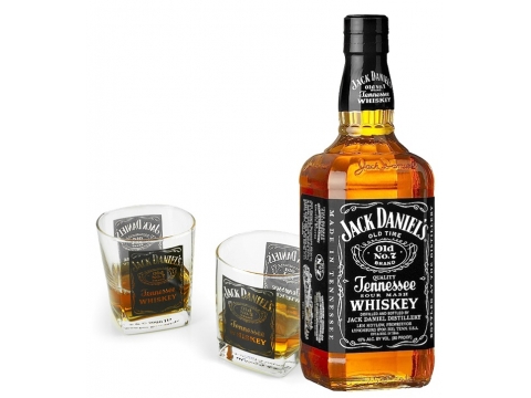 Jack Daniel's Metal Box, 2 Glasses